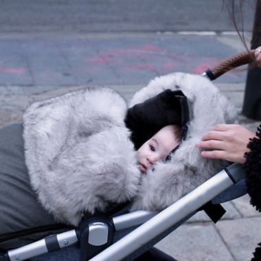 7 A.M.&reg; Enfant Size 18M-3T PlushPOD Universal Footmuff in Dark Heather Grey. View a larger version of this product image.