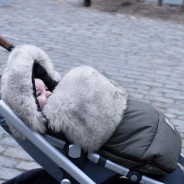 7 A.M.&reg; Enfant Size 18M-3T PlushPOD Universal Footmuff in Dark Heather Grey. View a larger version of this product image.