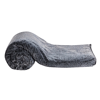 Faux Fur 12 lb. Weighted Blanket in Grey. View a larger version of this product image.
