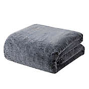 Faux Fur 12 lb. Weighted Blanket in Grey