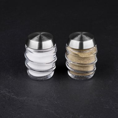 Cole &amp; Mason Salt/Pepper Shakers in Stainless Steel (2 piece set). View a larger version of this product image.