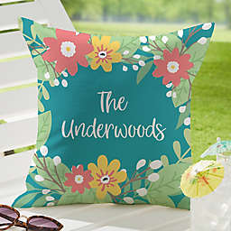 Summer Florals Square Outdoor Throw Pillow