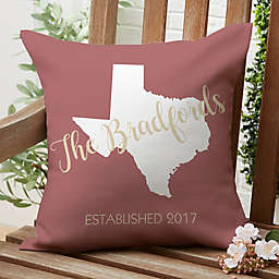 State Pride Square Outdoor Throw Pillow