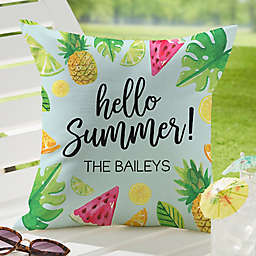 Tropical Fruit Square Outdoor Throw Pillow