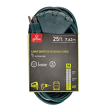 Globe Electric Fantail 25-Foot Extension Cord in Green. View a larger version of this product image.