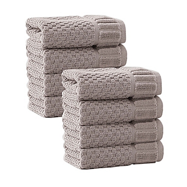 Enchante Home&reg; Timaru Turkish Cotton 8-Piece Washcloth Set in Sand. View a larger version of this product image.