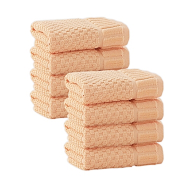 Enchante Home&reg; Timaru Turkish Cotton 8-Piece Washcloth Set in Salmon. View a larger version of this product image.