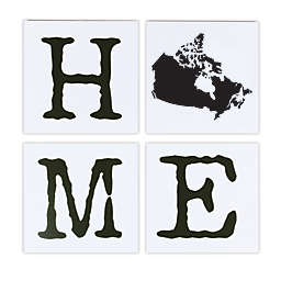 Canada 8-Inch Square Home Blocks Wall Art in White (Set of 4)