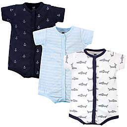 Hudson Baby® 3-Pack Shark Short Sleeve Rompers