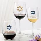 Alternate image 1 for Hanukkah 21 oz. Stemless Wine Glass