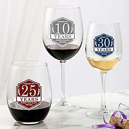 Anniversary Personalized Wine Glasses