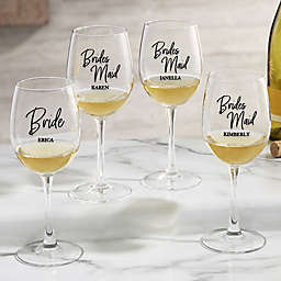 Classic Elegance Wedding Party Personalized 12 oz. White Wine Glass