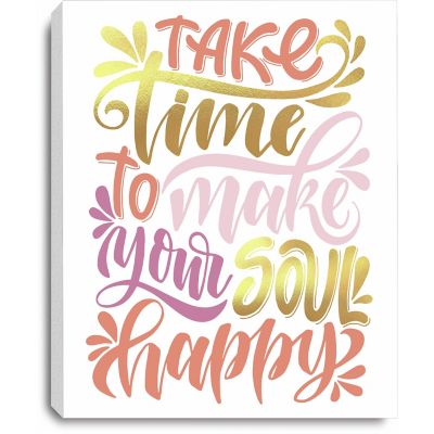 RoomMates&reg; Soul Happy 10-Inch x 8-Inch Canvas Wall Art in Pink/Yellow