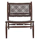 Alternate image 1 for Safavieh Bandelier Wood and Leather Accent Chair in Brown