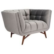 Safavieh Onyx Mid-Century Tufted Club Chair in Dark Grey
