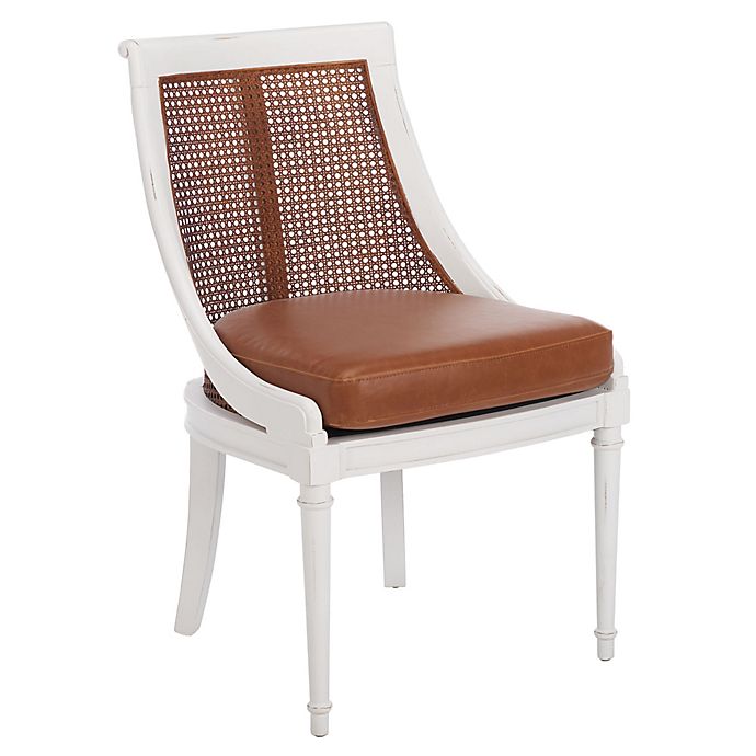 Safavieh Saylor Faux Leather Dining Chair In Distressed White Caramel Bed Bath Beyond