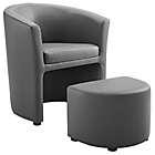 Alternate image 0 for Modway Divulge Armchair and Ottoman Set in Grey