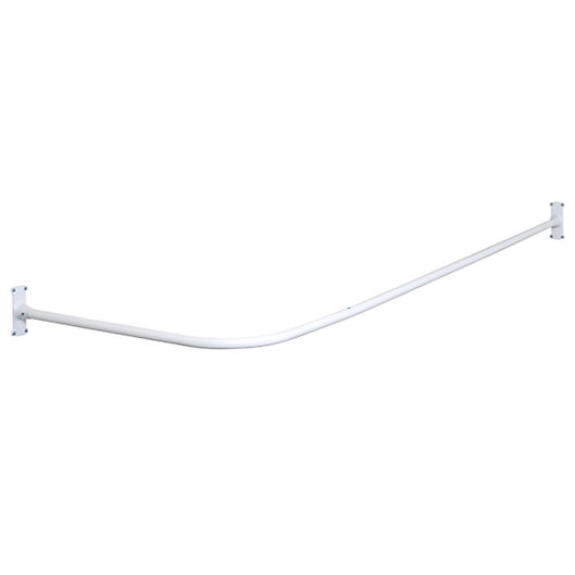 L Shaped Shower Curtain Rod In White, L Shaped Tension Shower Curtain Rod