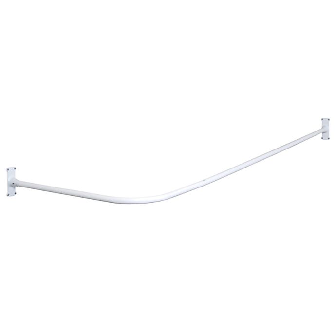L Shaped Shower Curtain Rod In White, L Shower Curtain Rod