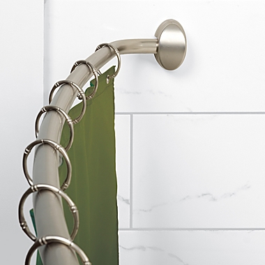Zenna Home&reg; NeverRust&reg; 72-Inch Aluminum Curved Shower Curtain Rod in Satin Nickel. View a larger version of this product image.