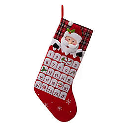 Glitzhome® 3D Santa Oversized Christmas Countdown Stocking