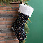 Alternate image 1 for Glitzhome&reg; Sequin Christmas Stocking in Navy