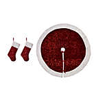 Alternate image 0 for Glitzhome&reg; 3-Piece Sequinned Stocking and Tree Skirt Set in Red/Blue