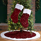 Alternate image 1 for Glitzhome&reg; 3-Piece Sequinned Stocking and Tree Skirt Set in Red/Blue