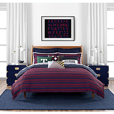Tommy Hilfiger&reg; Heritage Stripe 3-Piece Reversible Comforter Set in Red. View a larger version of this product image.
