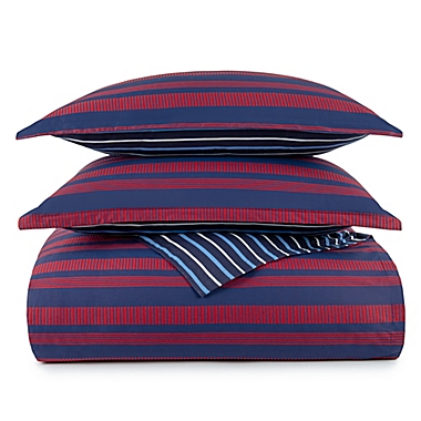 Tommy Hilfiger&reg; Heritage Stripe 2-Piece Reversible Twin Comforter Set in Red. View a larger version of this product image.