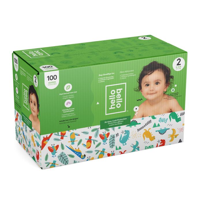 Hello Bello 100 Count Size 2 Parrots And Dinos Disposable Diapers In Green Blue Bed Bath And Beyond Canada