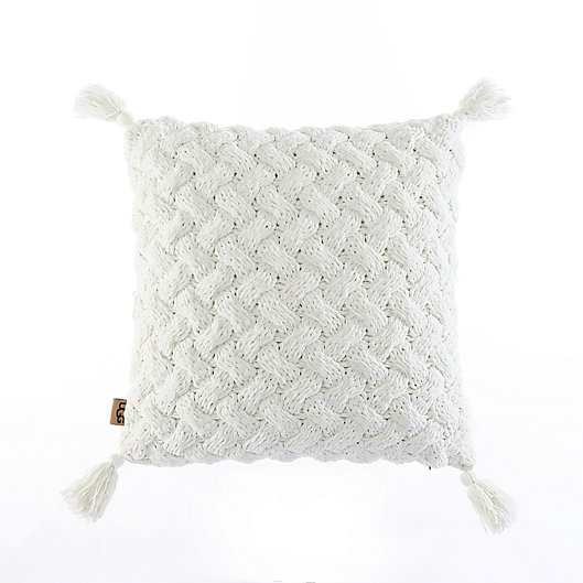 Alternate image 1 for UGG® Maye Square Throw Pillow in Snow