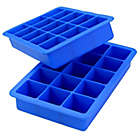 Alternate image 1 for SALT&trade; Blue Silicone Ice Cube Trays (Set of 2)