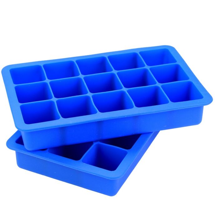 SALT™ Blue Silicone Ice Cube Trays (Set of 2) | Bed Bath ...