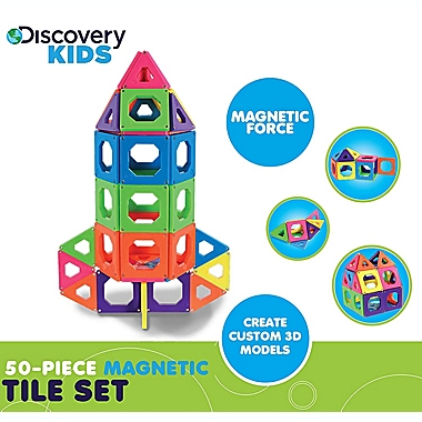 Discovery Kids&trade; 50-Piece Magnetic Tile Set. View a larger version of this product image.