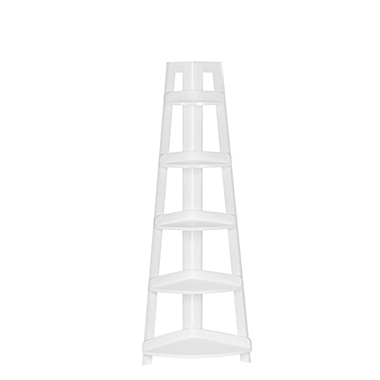 RiverRidge Home Kids 5-Tier Corner Ladder Shelf in White. View a larger version of this product image.