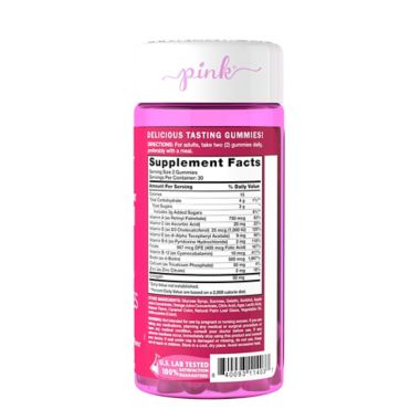 Pink&reg; 60-Count Simply Radiant Multi for Her Gummies in Natural Mixed Berry Flavor. View a larger version of this product image.