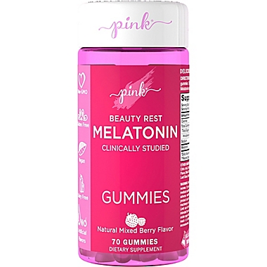 Pink&reg; Beauty Rest 70-Count 10 mg Melatonin Gummies in Natural Mixed Berry Flavor. View a larger version of this product image.