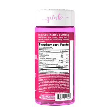Pink&reg; 60-Count Dazzling Hair, Skin, Nails + Collagen Gummies. View a larger version of this product image.