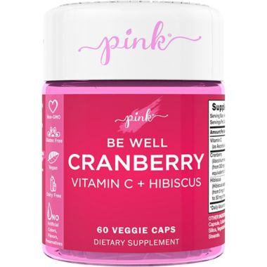 Pink&reg; Be Well Cranberry Vitamin C + Hibiscus 60-Count Veggie Caps. View a larger version of this product image.