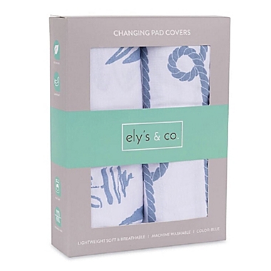 Ely&#39;s &amp; Co.&reg; 2-Pack Cotton Jersey Changing Pad Covers in Blue. View a larger version of this product image.