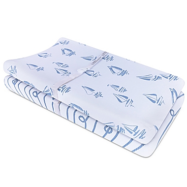 Ely&#39;s &amp; Co.&reg; 2-Pack Cotton Jersey Changing Pad Covers in Blue. View a larger version of this product image.