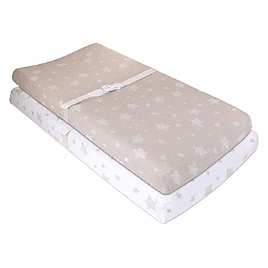 Ely&#39;s &amp; Co.&reg; 2-Pack Cotton Jersey Changing Pad Covers in Tan. View a larger version of this product image.