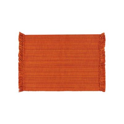Variegated Fringe Placemats in Burnt Orange (Set of 6)