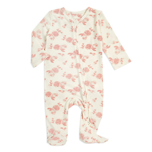Alternate image 1 for aden + anais® Size 3-6M Rosettes Snuggle Knit Footie in Pink