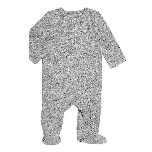 Alternate image 1 for aden + anais® Size 3-6M Snuggle Knit Footie in Grey Stripe