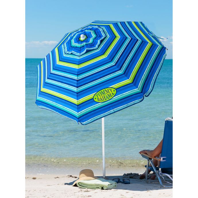 Tommy Bahama® 6Foot Round Multi Stripe Beach Umbrella Bed Bath and