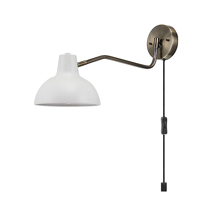 Hardwire Swing Arm Wall Sconce, White Wall Mounted Desk Lamp