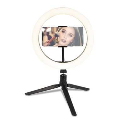 10-Inch Diameter LED Selfie Ring Light in Matte Black. View a larger version of this product image.