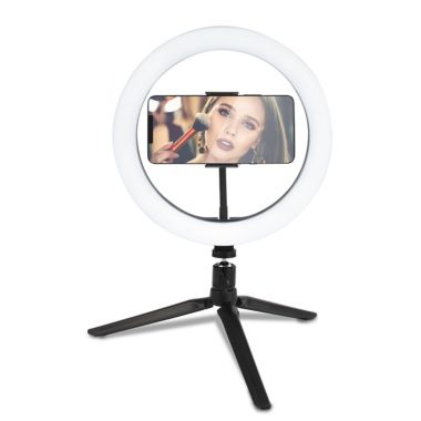 10-Inch Diameter LED Selfie Ring Light in Matte Black. View a larger version of this product image.